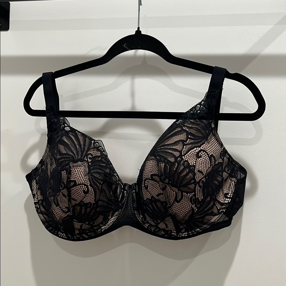 Paramour Black Lace over Soft beige cup 36H Bra